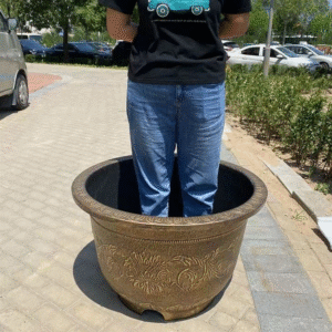 Circular Imitation Copper Planter - Image 3