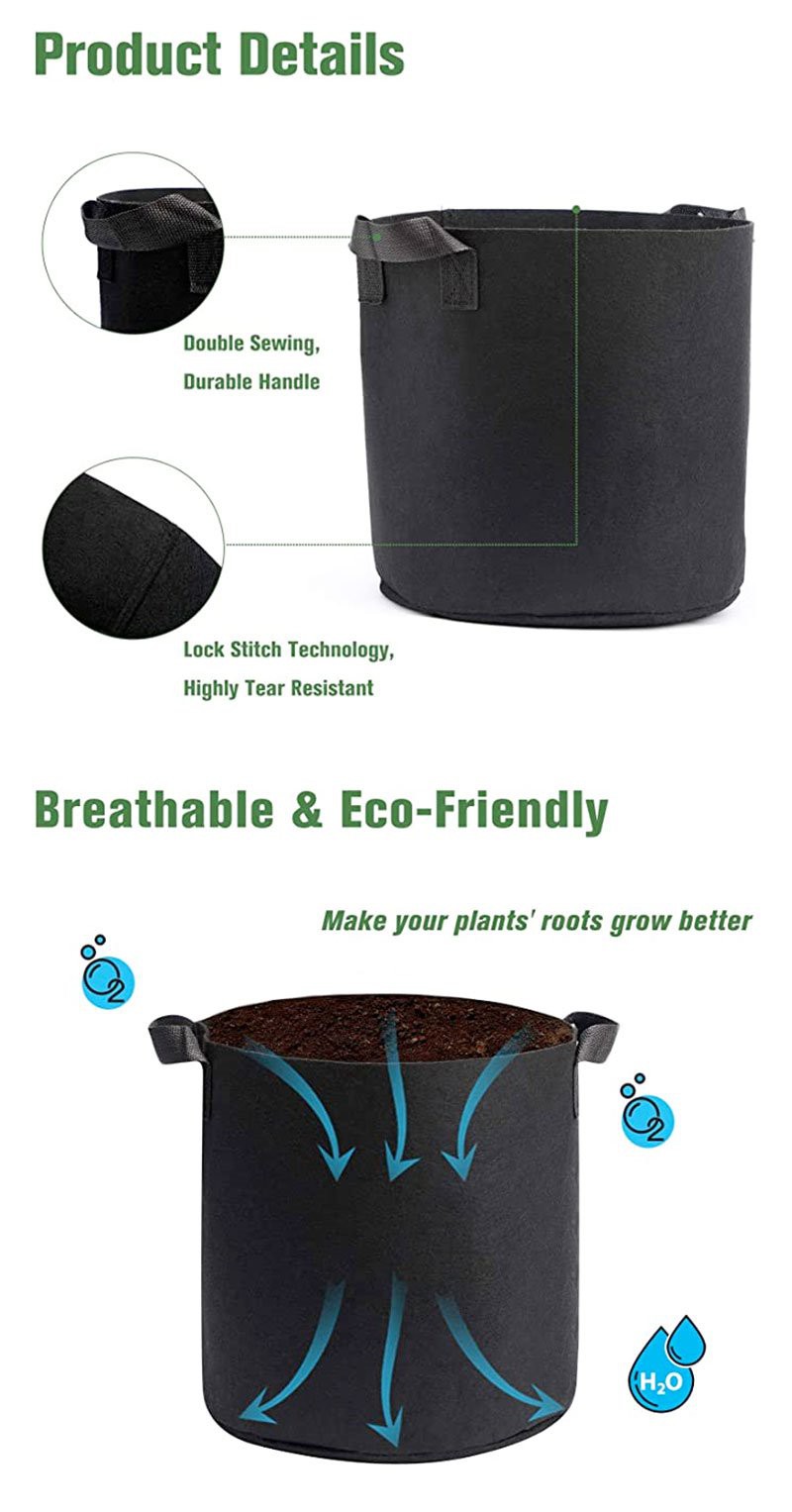 Plant Fabric Bags with Reinforced Handles