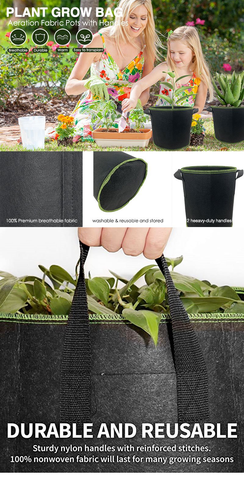 Plant Grow Bag With Colored Lines
