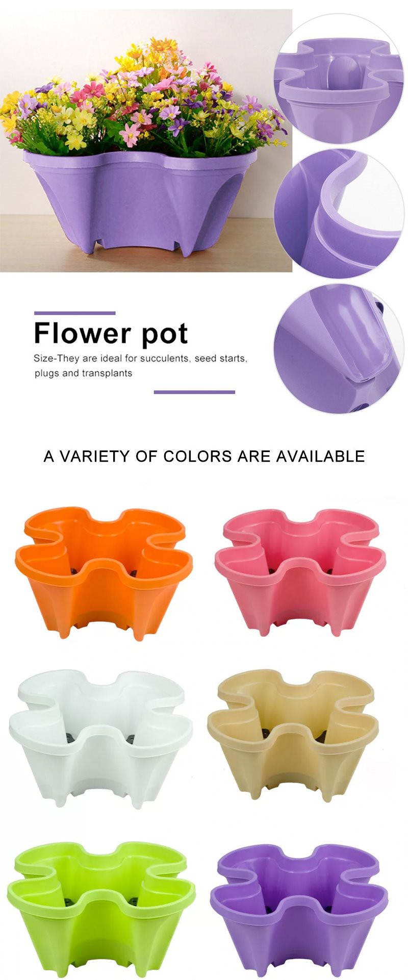 Stackable Four-Petal Flower Pot