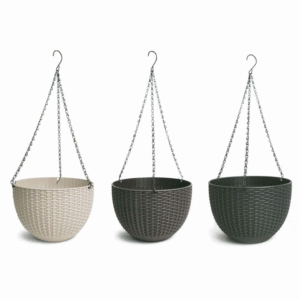 10 Inch Rattan Effect Hanging Baskets
