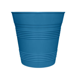 blue plastic planters