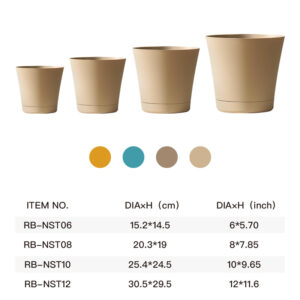 Modern Plastic Flower Pots – Indoor & Outdoor Eco-Friendly Planters in 4 Sizes