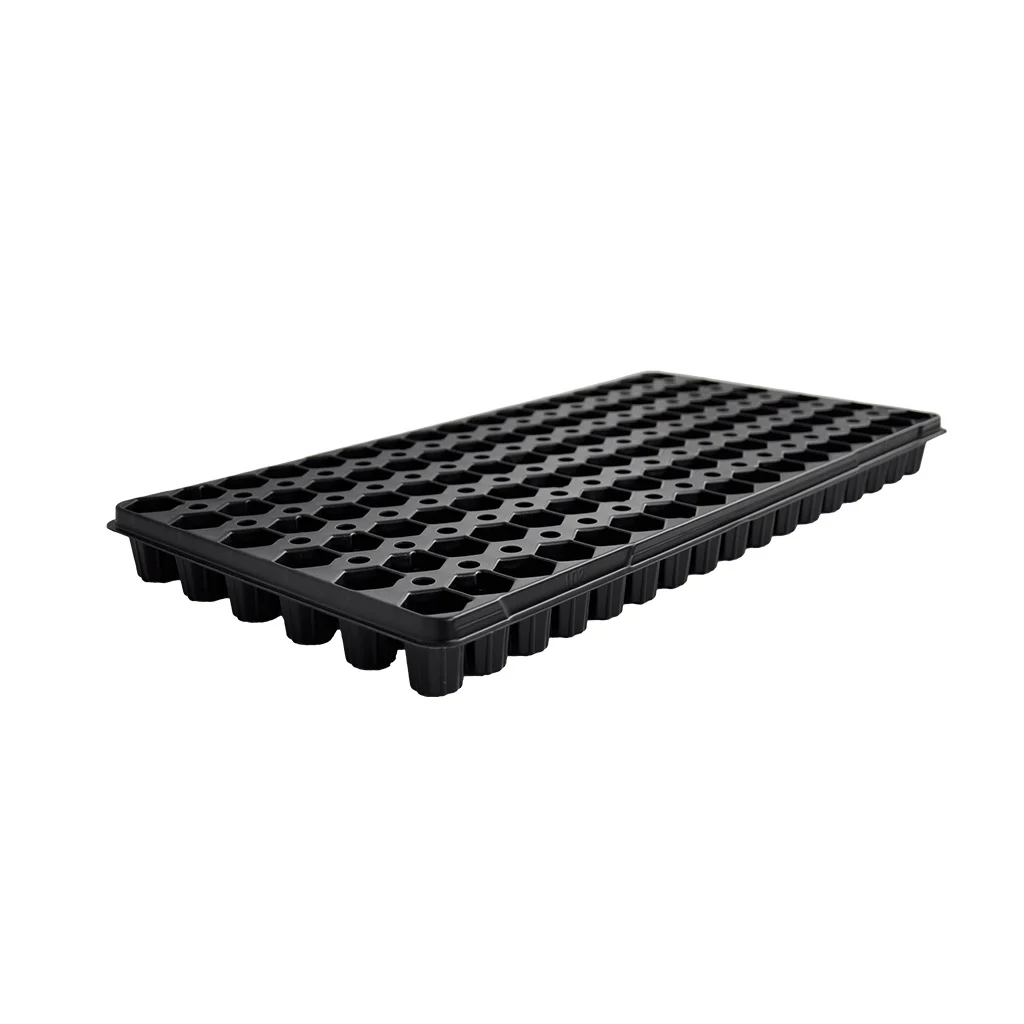 102-cell trapezoid PS plug tray, model 102E, white background product photo