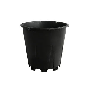 25L round blueberry pot with two irrigation tube slots on white background, front view