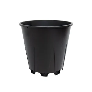 25L round blueberry pot on white background, front view with smooth solid walls and support feet