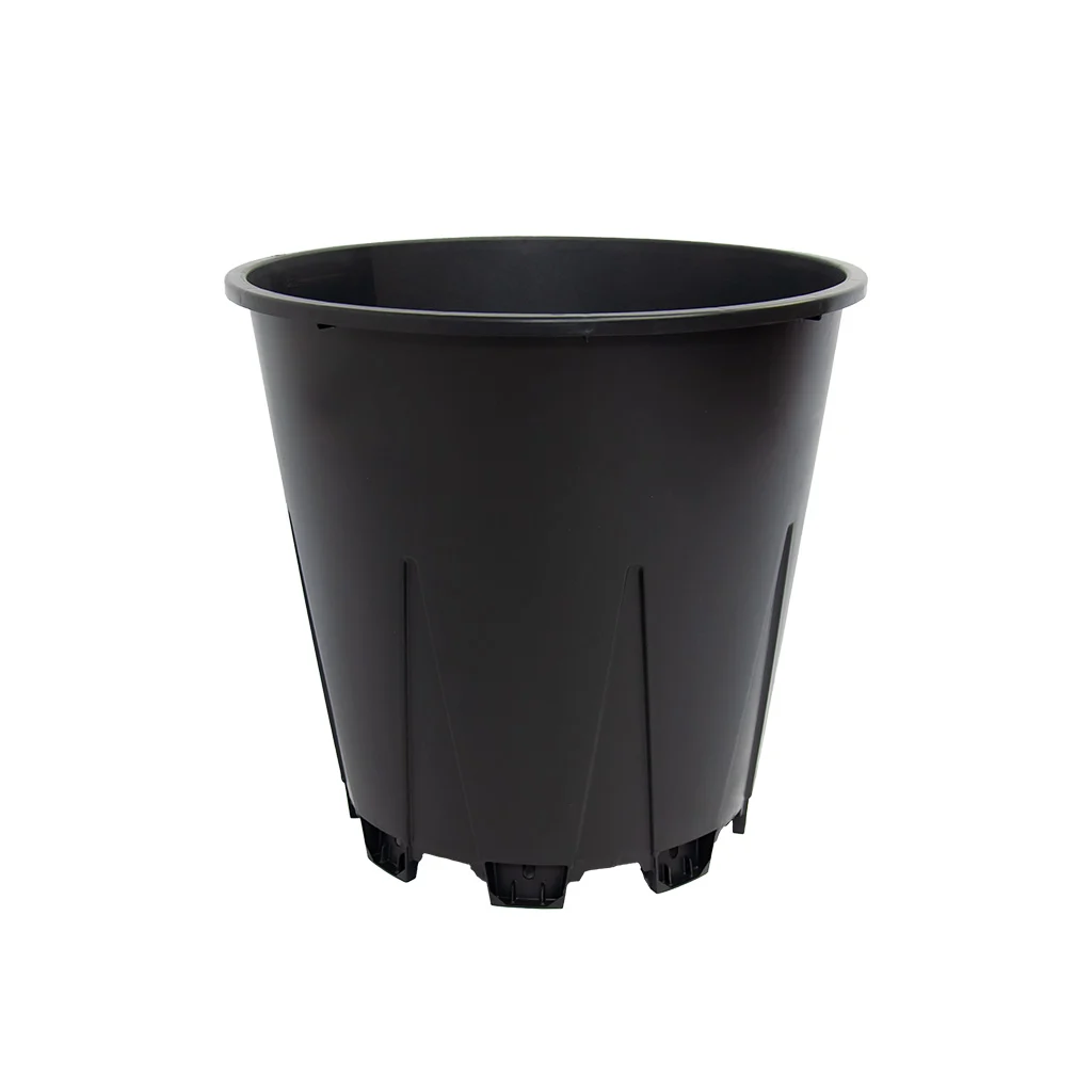 25L round blueberry pot on white background, front view with smooth solid walls and support feet