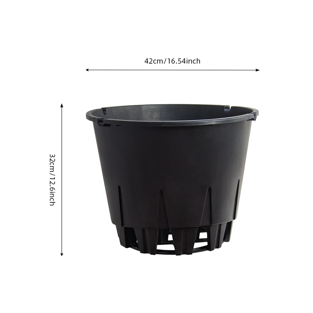 Elevated 25L round blueberry pot dimensions: 42 cm top diameter, 32 cm total height